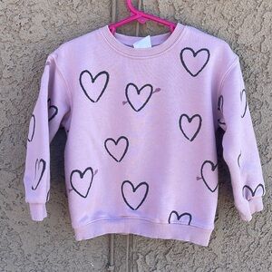 Zara Hearts Sweater Sz 2/3Y Long Sleeve shirt Top